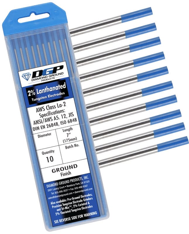 Diamond Ground Filler Metals Diamond Ground 2% Lanthanated Tungsten Electrode