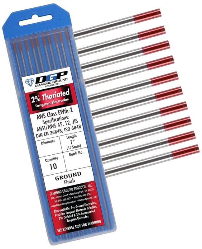 Diamond Ground Filler Metals Diamond Ground 2% Thoriated Tungsten Electrode TH2