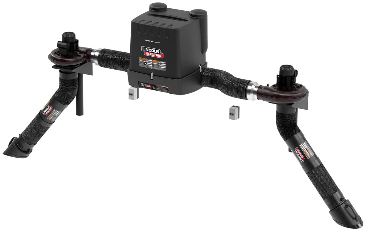 Lincoln Fume Extractors Telescopic 5-8 ft Lincoln Prism Wall Mount Fume Extractor - Dual Arm MERV 14 One-Pak K4261