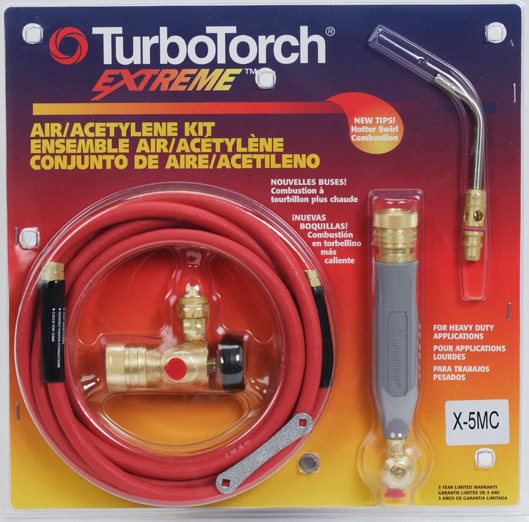 TurboTorch Extreme air acetylene kit with hose and torch handle in retail packaging