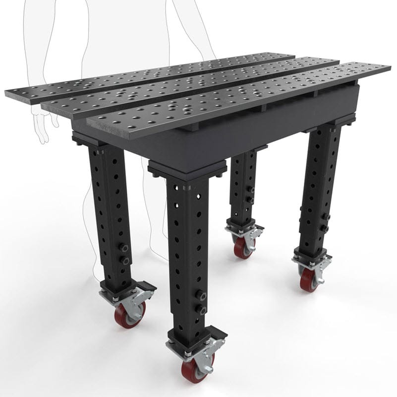 BuildPro Machine Accessories Adjustable 27" - 37" + Casters BUILDPRO MAX Adjustable Leg Slotted Welding Table 2' x 4' (Standard) TMR52246