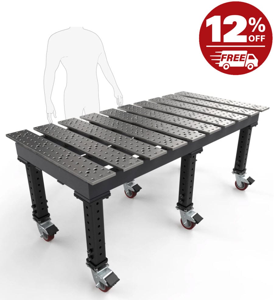 BuildPro Machine Accessories BUILDPRO MAX Adjustable Leg Slotted Welding Table 6.5' x 3' (Standard) TMR57838