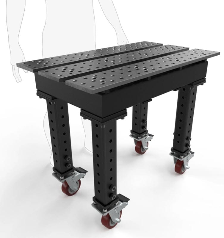 BuildPro Machine Accessories 2x3 BUILDPRO MAX Slotted Welding Table 2' x 3' (Nitrided) w/Adjustable Legs & Casters TMQRC52238