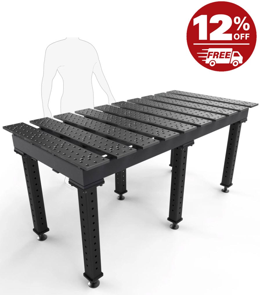 BuildPro Machine Accessories Heavy Duty 30-1/4" BUILDPRO MAX Slotted Welding Table 6.5' x 3' (Nitrided) TMQA57838