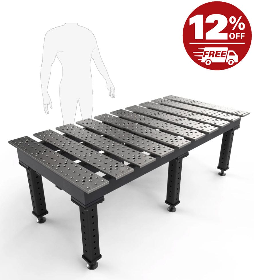 BuildPro Machine Accessories Heavy Duty 24-1/4" BUILDPRO MAX Slotted Welding Table 6.5' x 3' (Standard) TMB57838