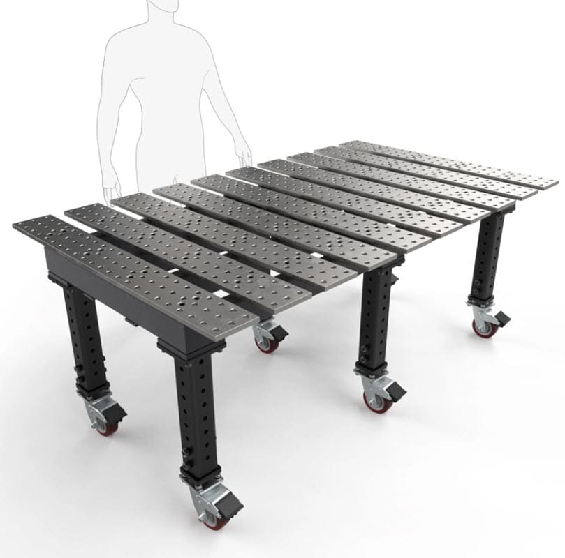 BuildPro Machine Accessories 6.5x4 BUILDPRO MAX Slotted Welding Table 6.5' x 4' (Standard) w/Adjustable Legs & Casters TMRC57846