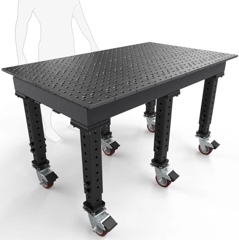 BuildPro Machine Accessories 5x3 BUILDPRO MAX Welding Table 5' x 3' (Nitrided) w/Adjustable Legs & Casters TMQRC56036F
