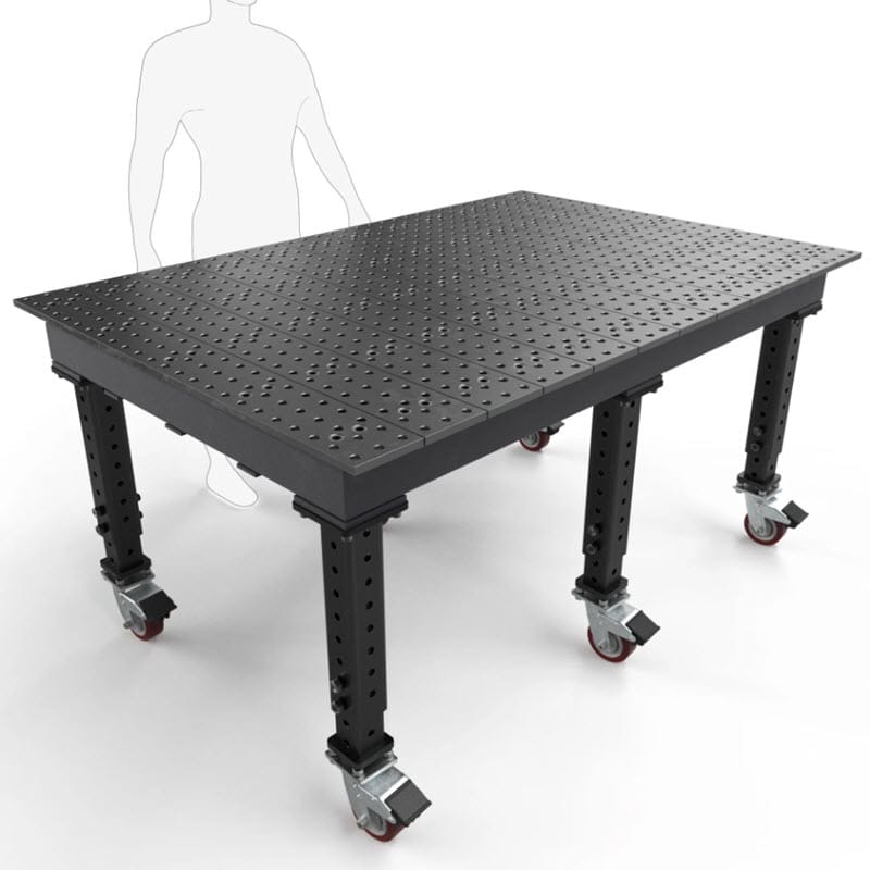 BuildPro Machine Accessories 6x4 BUILDPRO MAX Welding Table 6' x 4' (Nitrided) w/Adjustable Legs & Casters TMQRC57248F