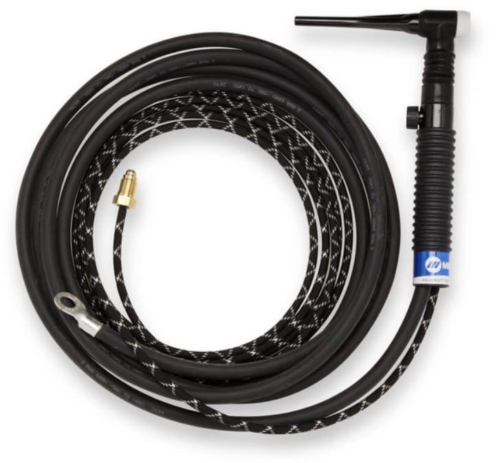 Weldcraft TIG welding torch with black cable and connector