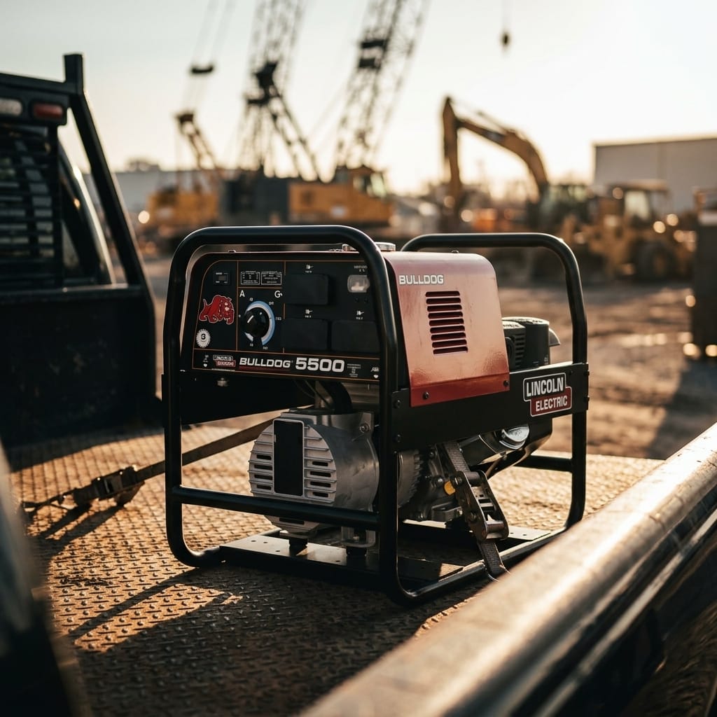 Engine-driven welder and generator — Job site lifestyle | Generated by Modelize
