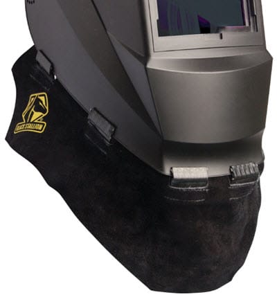thumbnail image 2 of Welding Hood Leather Bib CSBOYUKEJ Welding Helmet Bib With Press Fit Seal Suitable For Most 1232779 2 of 11