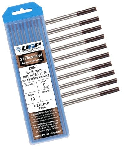 Diamond Ground Filler Metals Diamond Ground 0.3% Zirconiated Tungsten Electrode ZI-1/16