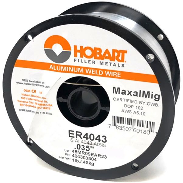 Hobart ER4043 .035 Aluminum MIG Wire - 1# Spool H381808-R18