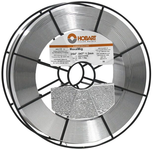 Hobart ER4943 3/64 (.047) Aluminum MIG Wire - 16# Wire Basket 494304712