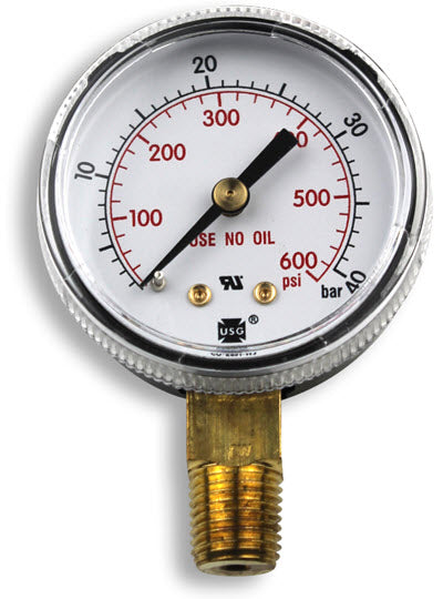 Smith Replacement Gauge - 2 inch, 0-600 PSIG GA142-03