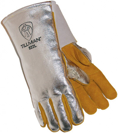 Tillman Large Silver and Brown Leather and Aluminized Kevlar