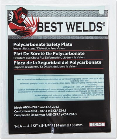 Best Welds Welding Helmet Accessories Best Welds Cover Plate - 4 X 5 Clear Polycarbonate