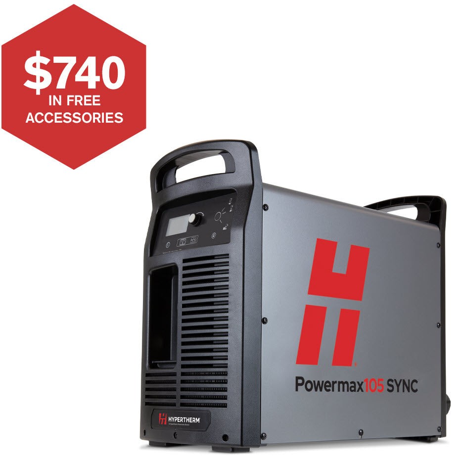 Hypertherm Powermax105 SYNC Plasma Cutter w/CPC & 180 Degree Machine Torch