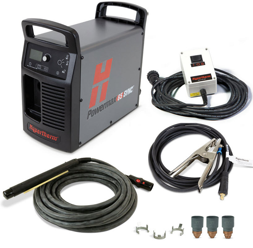 Hypertherm Powermax65 SYNC Plasma Cutter w/CPC, 180 Degree Machine Torch & Remote