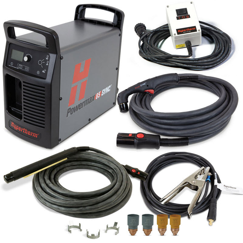 Hypertherm Powermax85 SYNC Plasma Cutter w/CPC, 75 & 180 Degree Torches, & Remote