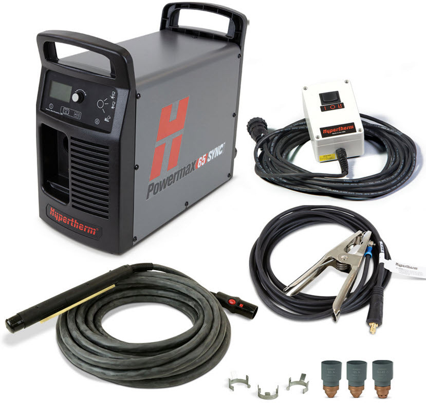 Hypertherm Powermax85 SYNC Plasma Cutter w/CPC, 180 Degree Machine Torch & Remote