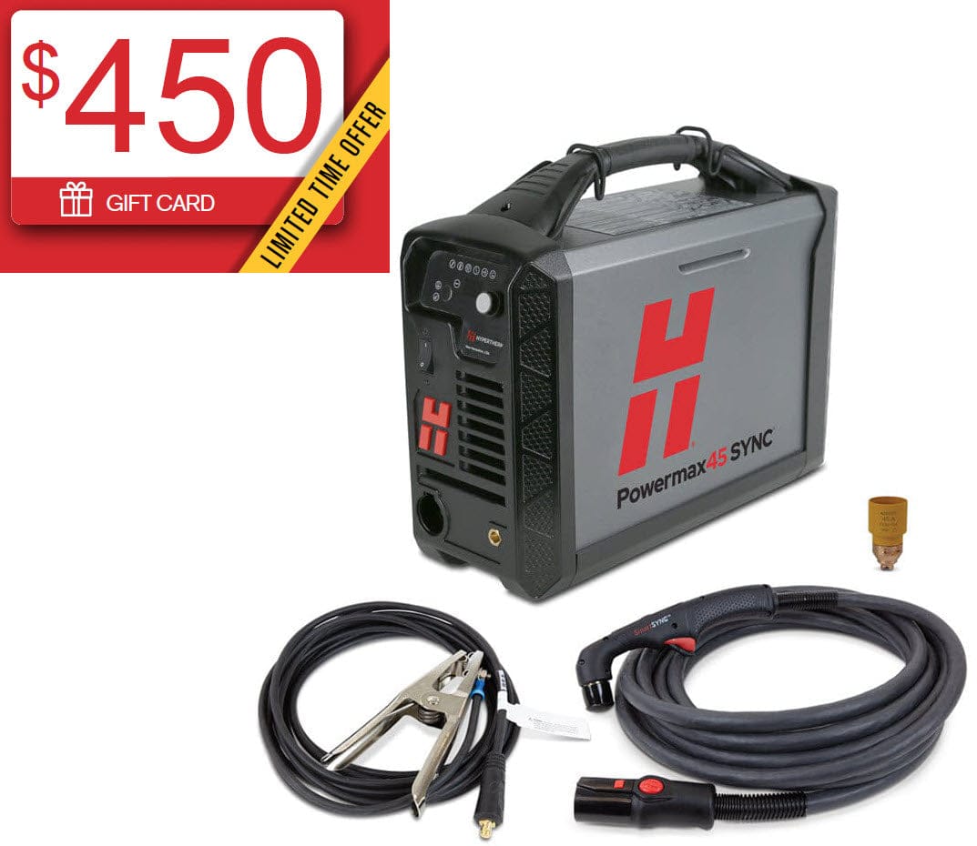 Hypertherm Powermax45 SYNC Plasma Cutter w/CPC & 75 Degree Handheld Torch