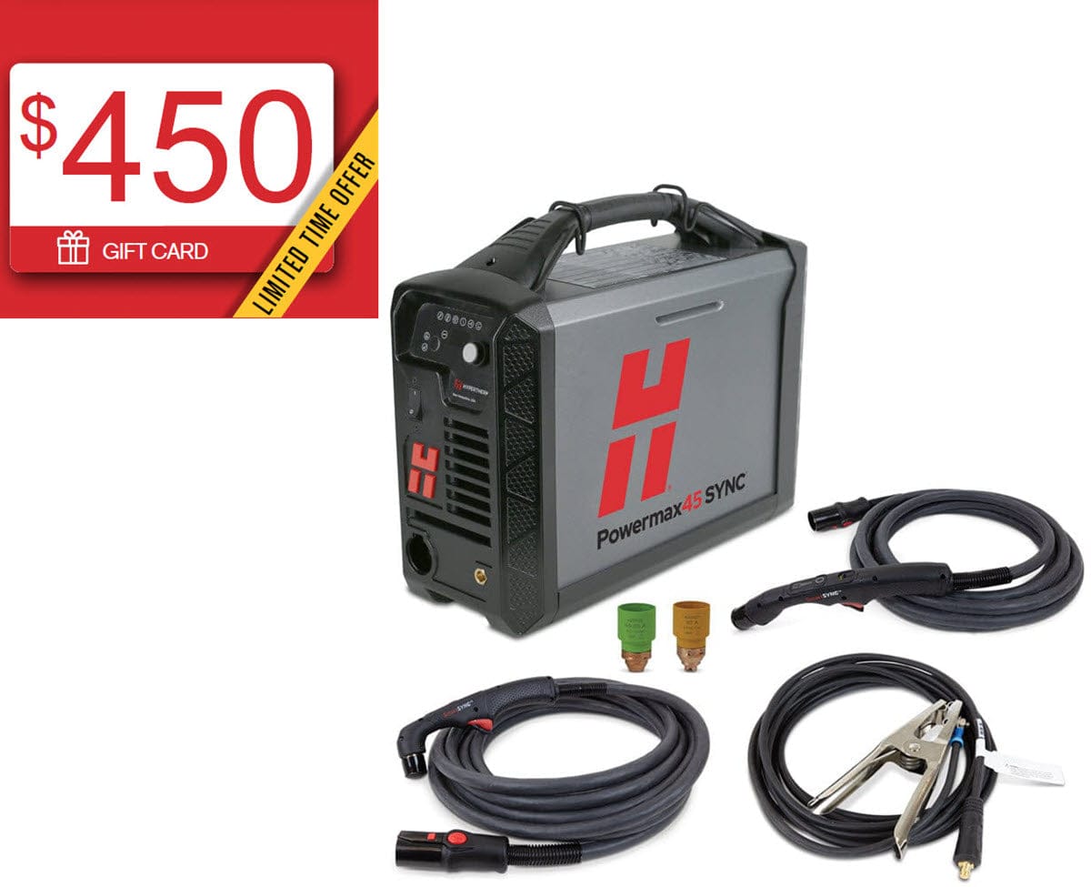 Hypertherm Powermax45 SYNC Plasma Cutter w/CPC, 75 & 15 Degree Handheld Torches