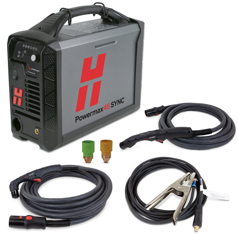 Hypertherm Powermax45 SYNC Plasma Cutter w/CPC, 75 & 15 Degree Handheld Torches