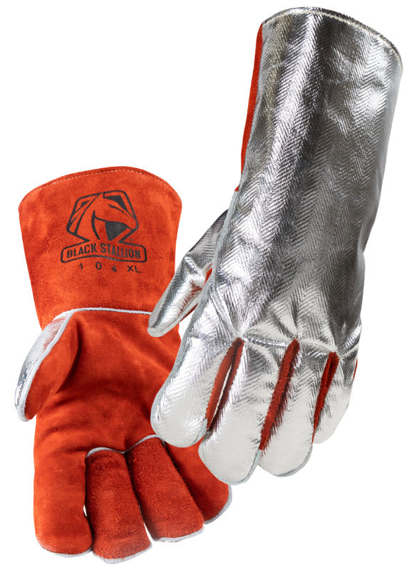 Black Stallion Aluminized Back Cowhide Welding Gloves 104