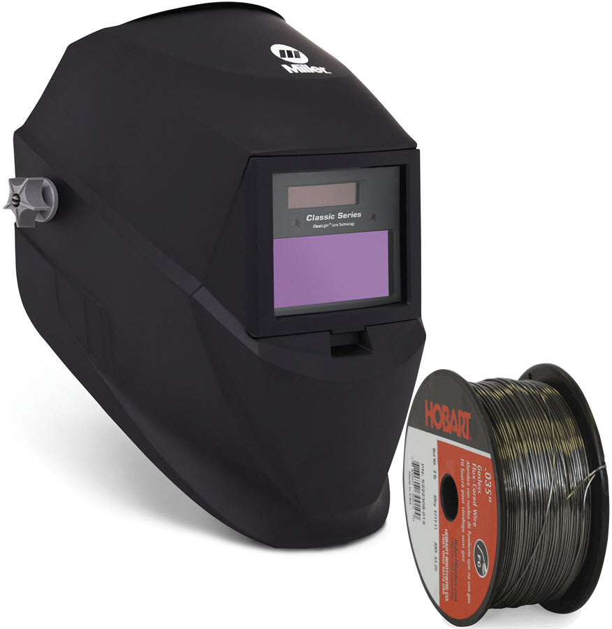 FREE Miller Classic Welding Helmet PLUS 2# Spool Flux-Cored Wire