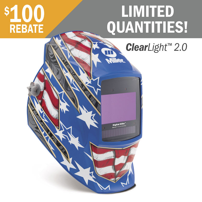 Miller Welding Helmet - Stars & Stripes III Elite ClearLight 2.0 289759