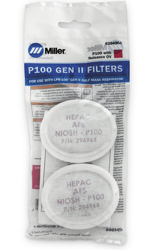 Miller LPR-100 Gen. II P100 Replacement Filters w/Odor Relief 294964