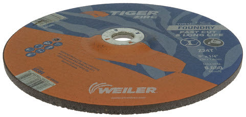 Weiler Tiger Zirc Grinding Wheel - 9" X 1/4" Type 27 68384