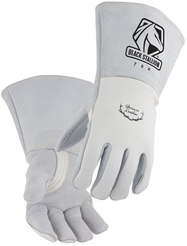 Black Stallion Stick Welding Gloves - Premium Pearl Elkskin 750