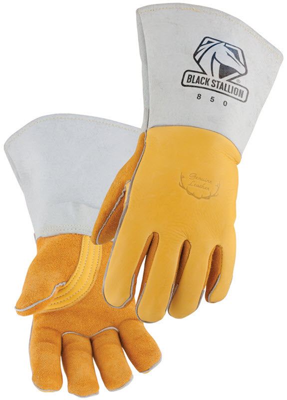 Black Stallion Stick Welding Gloves - Premium Gold Elkskin 850