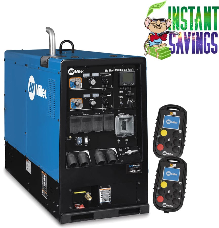Miller Welders Miller Big Blue 800 Duo Air Pak (Deutz) Diesel Welder w/WIC & ArcReach