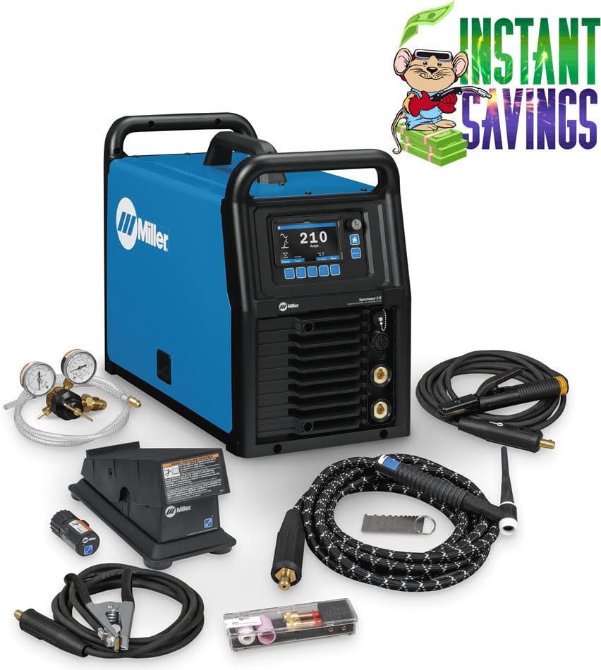 Miller Welders Miller Syncrowave 212 Air-Cooled TIG Welder Package w/Wireless Foot Control 907939