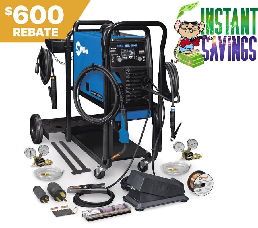 Miller Multimatic 220 AC/DC Welder w/Dual Cylinder Cart 951000070