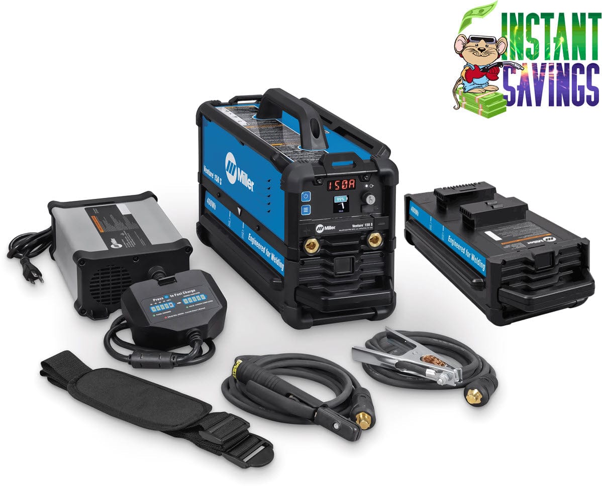 Miller Venture 150 S Battery Welder w/Two 400Wh Batteries and Charger 951000221
