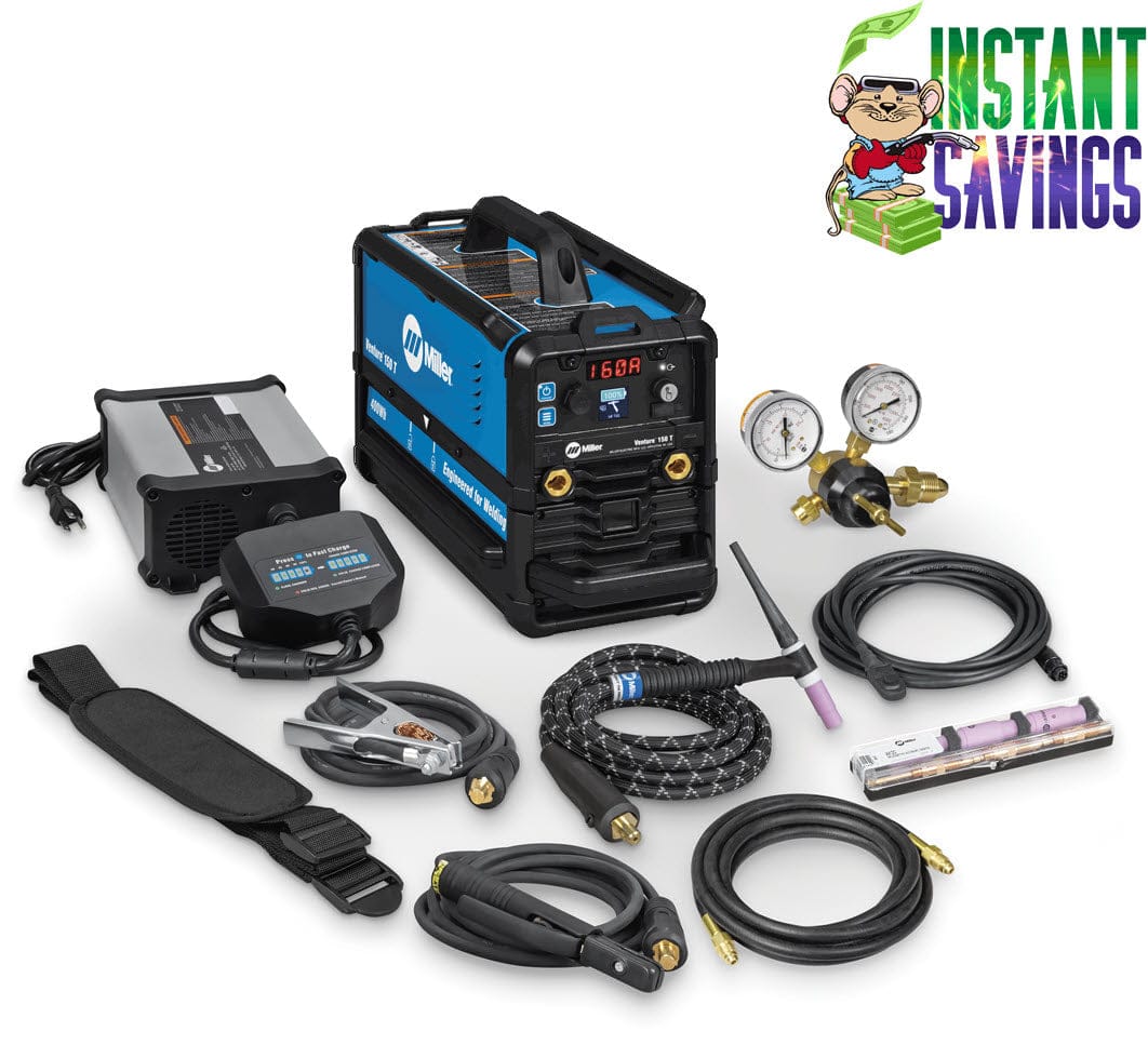 Miller Welders Miller Venture 150 T Battery Welder w/400Wh Battery, Charger  and TIG Kit 951000257