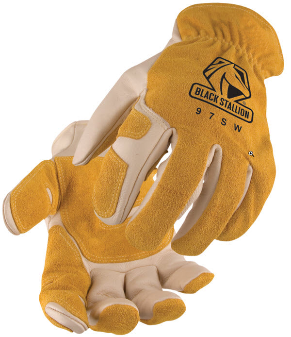 Black Stallion Drivers Gloves - Reinforced Grain Palm/Split Back 97SW