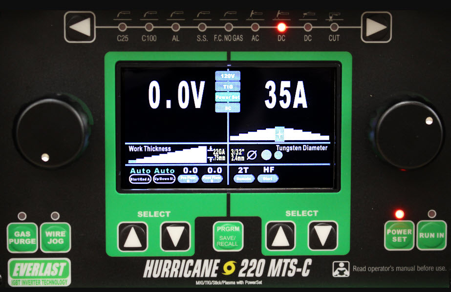 Everlast HURRICANE MTS 220-C MIG/TIG/Stick Welder & Plasma Cutter EV-HRCN-220