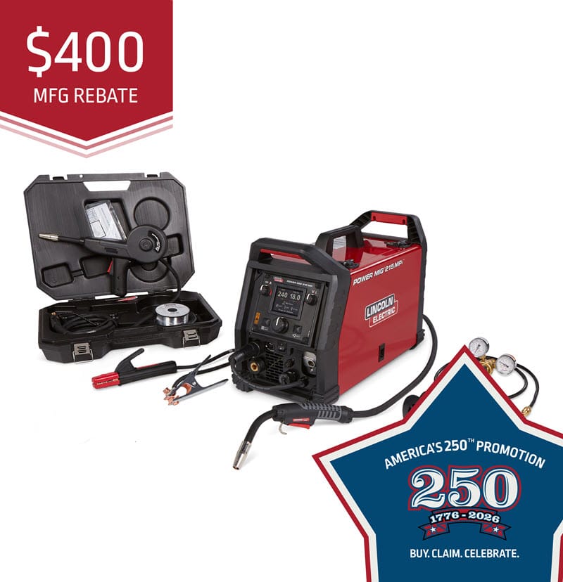 Lincoln Power MIG 215 MPi Multi-Process Welder Aluminum One-Pak K4877-1