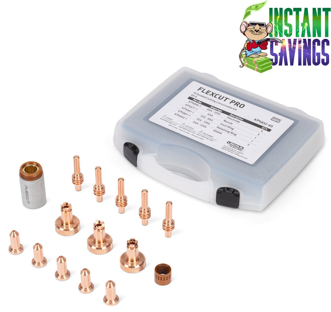 Lincoln FlexCut PRO Extended Cutting Kit - 45 to 65 Amp KP5832-65