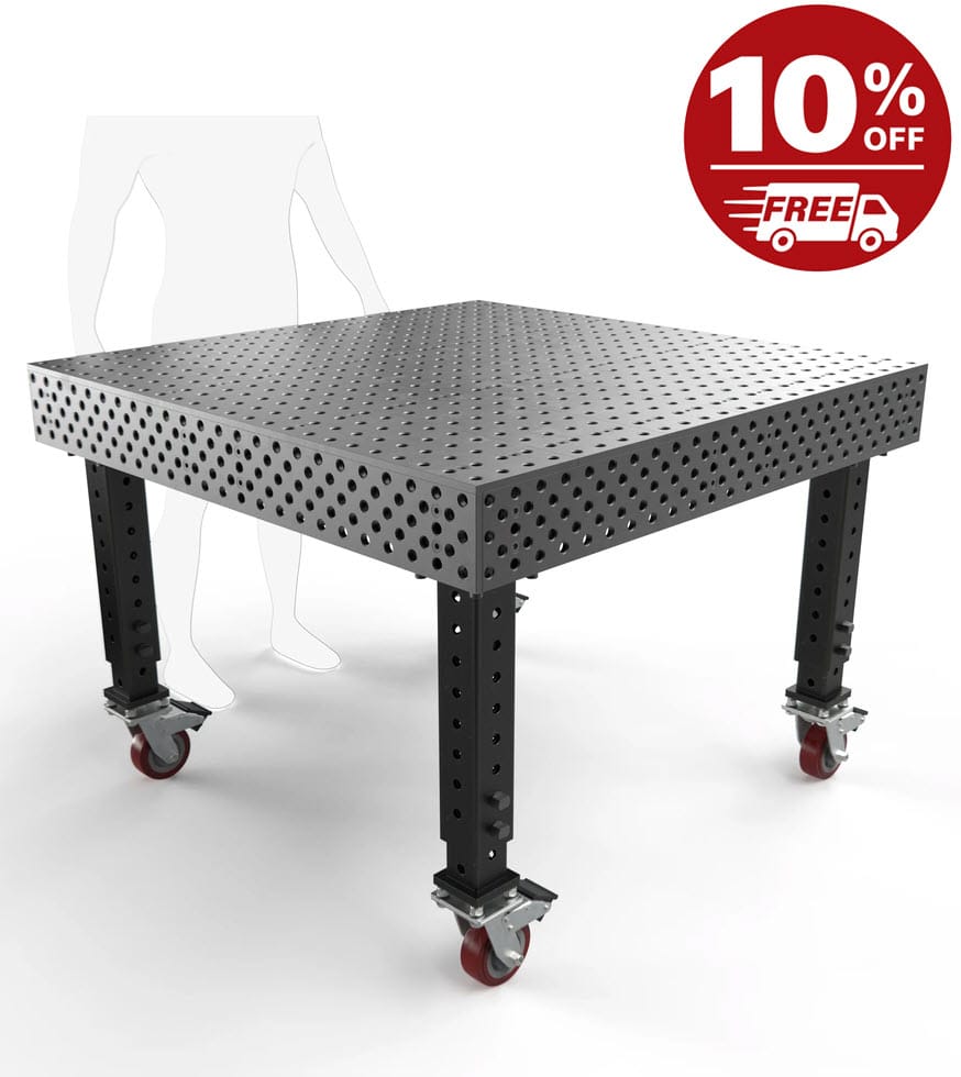 BUILDPRO Alpha 5/8 Mobile Welding Table 4' x 4' TA5-4848Q-C1