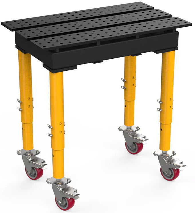 BUILDPRO MAX Slotted Welding Table 2' x 3' (Nitrided) w/Adjustable Legs & Casters TMQRC52238