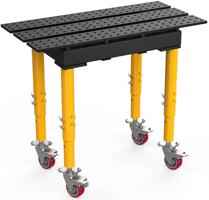 BUILDPRO MAX Slotted Welding Table 2' x 4' (Nitrided) w/Adjustable Legs & Casters TMQRC52246