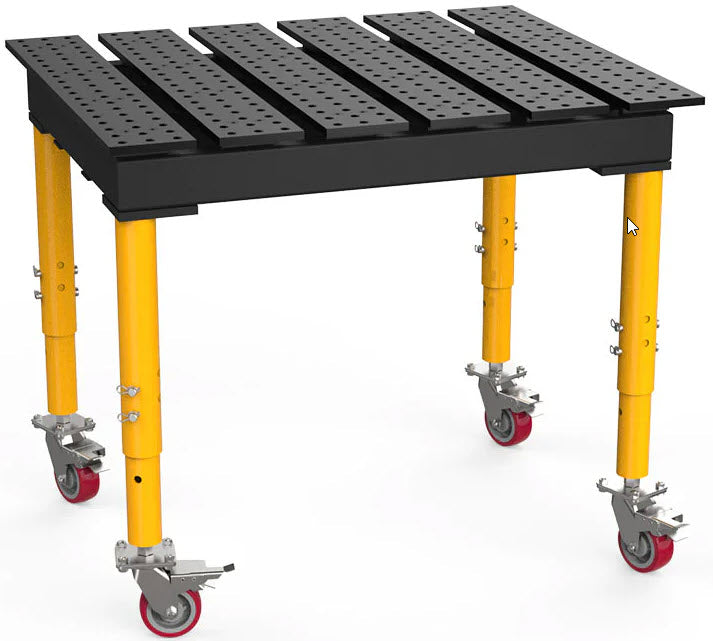 BUILDPRO MAX Slotted Welding Table 4' x 3' (Nitrided) w/Adjustable Legs & Casters TMQRC54738