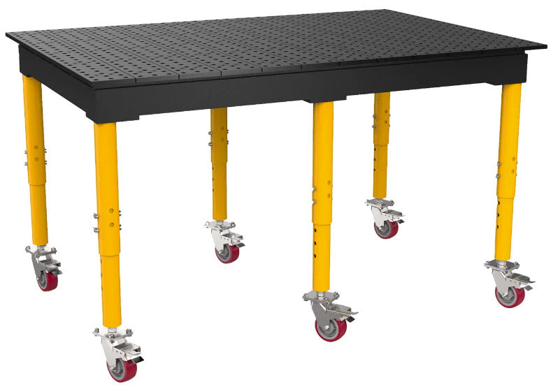 BUILDPRO MAX Welding Table 6' x 4' (Nitrided) w/Adjustable Legs & Casters TMQRC57248F