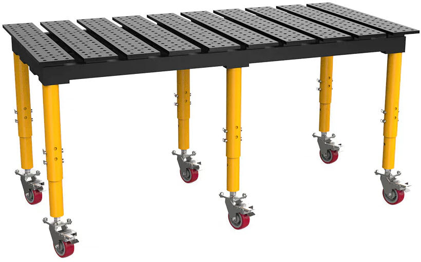 BUILDPRO MAX Slotted Welding Table 6.5' x 3' (Nitrided) w/Adjustable Legs & Casters TMQRC57838